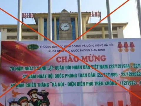 ĐH Kinh doanh và Công nghệ Hà Nội: Hết sách in đường lưỡi bò đến Pano in cờ Trung Quốc