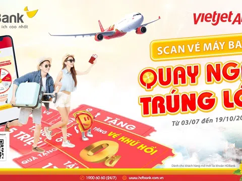 Bay Vietjet, nhận ngay hoàn tiền và gần 9.000 giải thưởng cùng HDBank