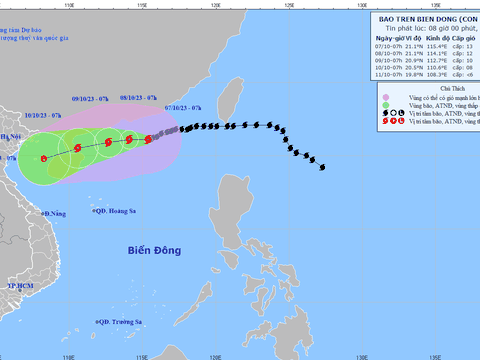 Bão Koinu mạnh lên, gây ảnh hưởng đến Việt Nam