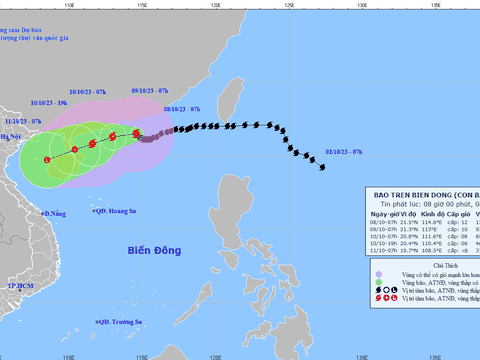 Bão số 4 giật cấp 15 tiếp tục di chuyển chậm