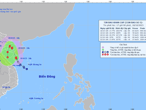 Tin bão khẩn cấp: Cơn bão số 5