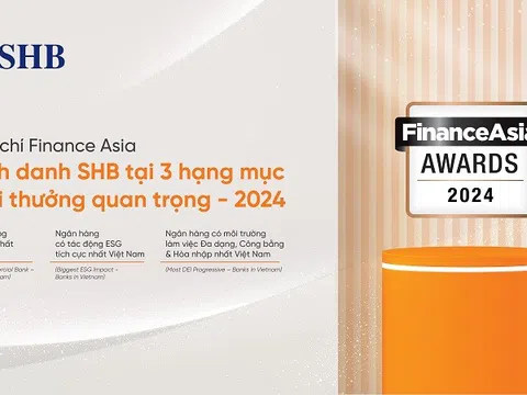 SHB chiến thắng 03 giải thưởng quan trọng tại FinanceAsia Awards 2024