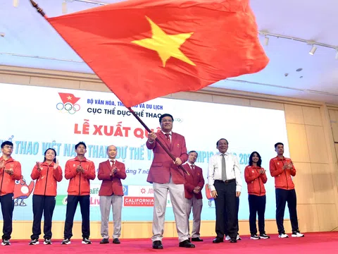 Lễ xuất quân Đoàn Thể thao Việt Nam tham dự Olympic Paris 2024 được tổ chức trang trọng tại Hà Nội