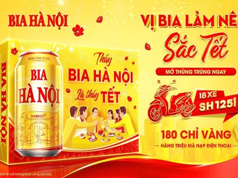 Tết thêm đỏ cùng triệu lộc vàng khuyến mại từ bia Hà Nội