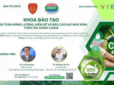 Mời tham gia Khóa đào tạo kiểm toán năng lượng, kiểm kê và báo cáo khí nhà kính theo ISO 14064-1:2018