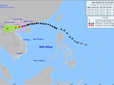Tin bão số 3 Wipha năm 2025 mới nhất và dự báo thời tiết hôm nay 22/7