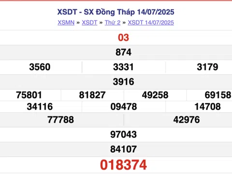 Kết quả xổ số Đồng Tháp hôm nay 11/8/2025 - XSDT 11/8