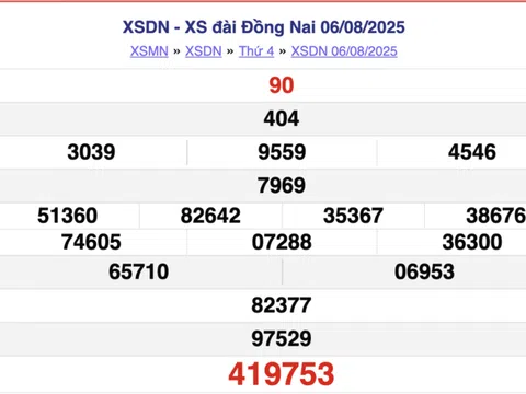 Kết quả xổ số Đồng Nai hôm nay 13/8/2025 - XSDN 13/8