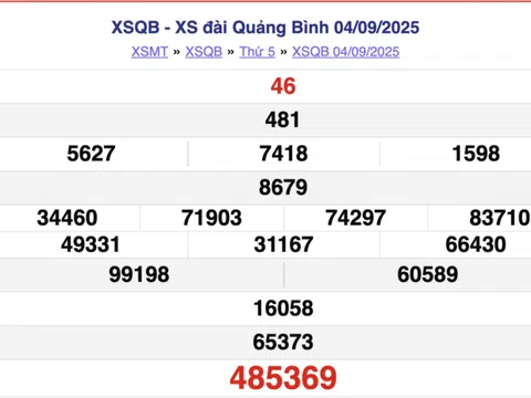 Kết quả xổ số Quảng Bình hôm nay 11/9/2025 - XSQB 11/9