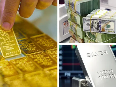 Vàng, USD và bạc đều giảm sau động thái của Fed