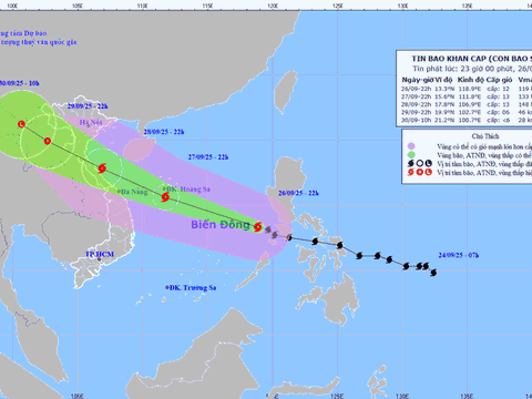 Bão số 10 Bualoi đi nhanh hiếm thấy 40km/h, hướng về vùng Bắc Trung Bộ