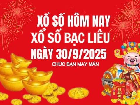 Kết quả xổ số Bạc Liêu hôm nay 30/9/2025 - XSBL 30/9