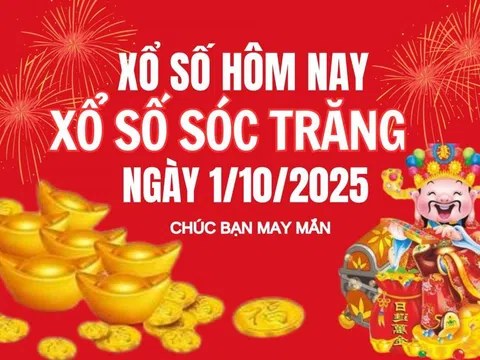 Kết quả xổ số Sóc Trăng hôm nay 1/10/2025 - XSST 1/10