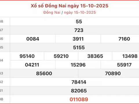 Kết quả xổ số Đồng Nai hôm nay 22/10/2025 - XSDN 22/10