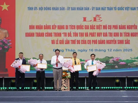 Mộ cụ Phó bảng Nguyễn Sinh Sắc ở Đồng Tháp nhận Bằng xếp hạng di tích quốc gia đặc biệt