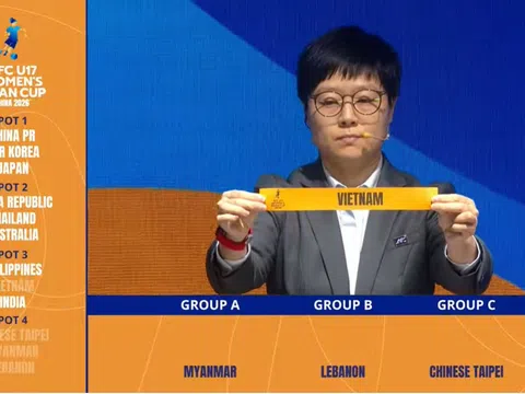 Kết quả bốc thăm chia bảng Vòng chung kết giải vô địch U17 nữ châu Á 2026