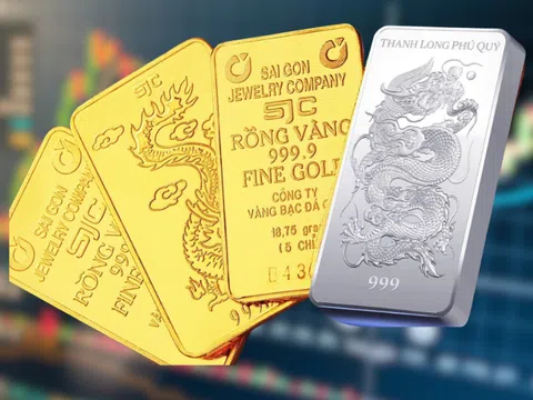 Giá vàng giảm sâu phiên cuối tuần, bạc “bốc hơi” gần 4 triệu đồng/kg