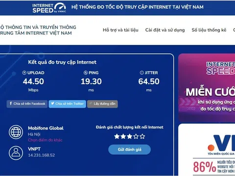 Công cụ kiểm tra tốc độ đường truyền Internet tại nhà