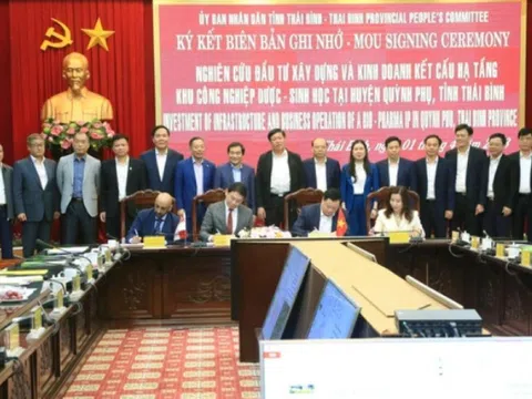 Ký kết hợp tác đầu tư Khu công nghiệp Dược – Sinh học đầu tiên của Việt Nam tại Thái Bình