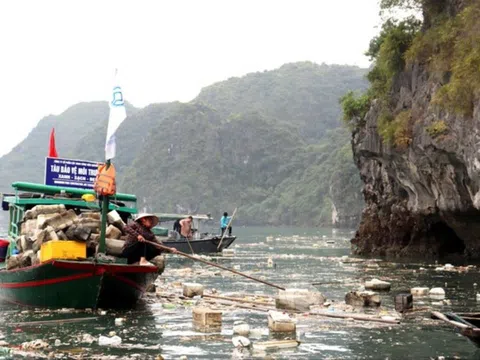 Quảng Ninh: Thu gom hơn 2.000 m3 rác thải trôi nổi trên vịnh Hạ Long