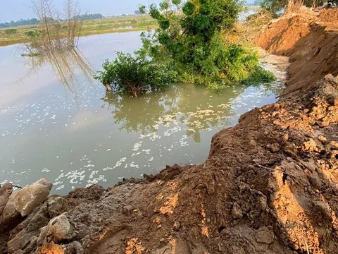 Sạt lở nghiêm trọng bờ sông Minh ở thị xã Hồng Lĩnh