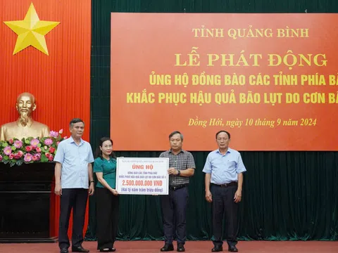 Quảng Bình: Đã tiếp nhận hơn 31,1 tỷ đồng ủng hộ đồng bào vùng lũ miền Bắc