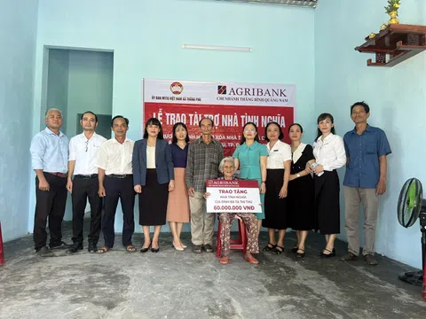 Agribank Thăng Bình Quảng Nam trao tặng nhà tình nghĩa cho hộ gia đình chính sách