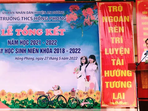 Trường THCS Hồng Phong (Hải Phòng) tổng kết năm học 2021 - 2022