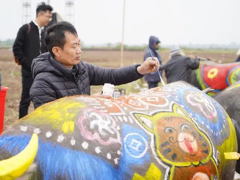 Hà Nam: Hội thi vẽ trang trí trâu lễ hội Tịch điền Đọi Sơn 2023