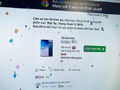 Xuất hiện thủ đoạn lừa đảo tặng điện thoại trên Facebook