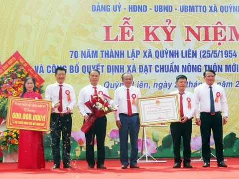 Nghệ An: Xã Quỳnh Liên kỷ niệm 70 năm thành lập và đạt chuẩn Nông thôn mới nâng cao