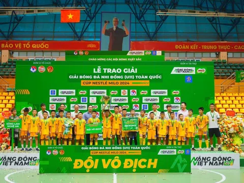 Sông Lam Nghệ An lên ngôi vô địch giải bóng đá Nhi đồng toàn quốc 2024