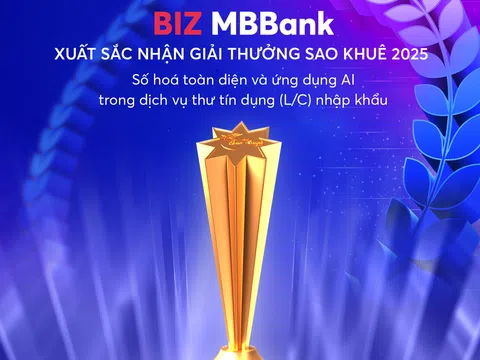 Giải pháp L/C online của BIZ MBBank được vinh danh tại Giải thưởng Sao Khuê 2025