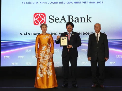 SeABank lần thứ 6 được vinh danh trong Top 50 doanh nghiệp có lợi nhuận xuất sắc nhất Việt Nam năm 2025
