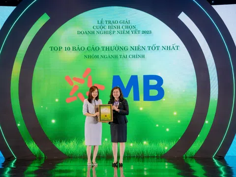 MB được vinh danh “top 10 Doanh nghiệp có báo cáo thường niên xuất sắc 2023”