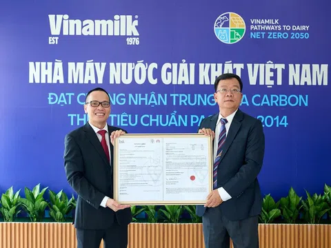 Vinamilk có thêm nhà máy đạt trung hòa carbon, vững chắc trên hành trình đến Net Zero 2050