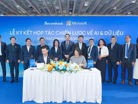 Sacombank và Microsoft Việt Nam ký kết hợp tác chiến lược về AI và dữ liệu, định hình tương lai ngân hàng số