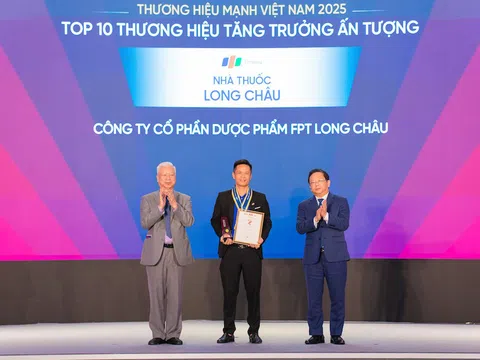 Long Châu được vinh danh “Top 10 Thương hiệu Tăng trưởng ấn tượng” tại Thương hiệu Mạnh Việt Nam 2025