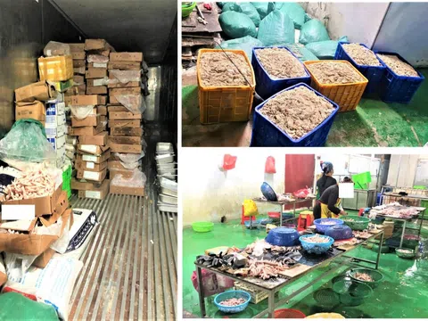 Bắc Giang: Phát hiện hơn 9 tấn chân gà, lòng lợn không rõ nguồn gốc xuất xứ tại huyện Tân Yên